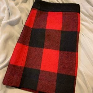 JCrew Buffalo Check Wool Mini Skirt